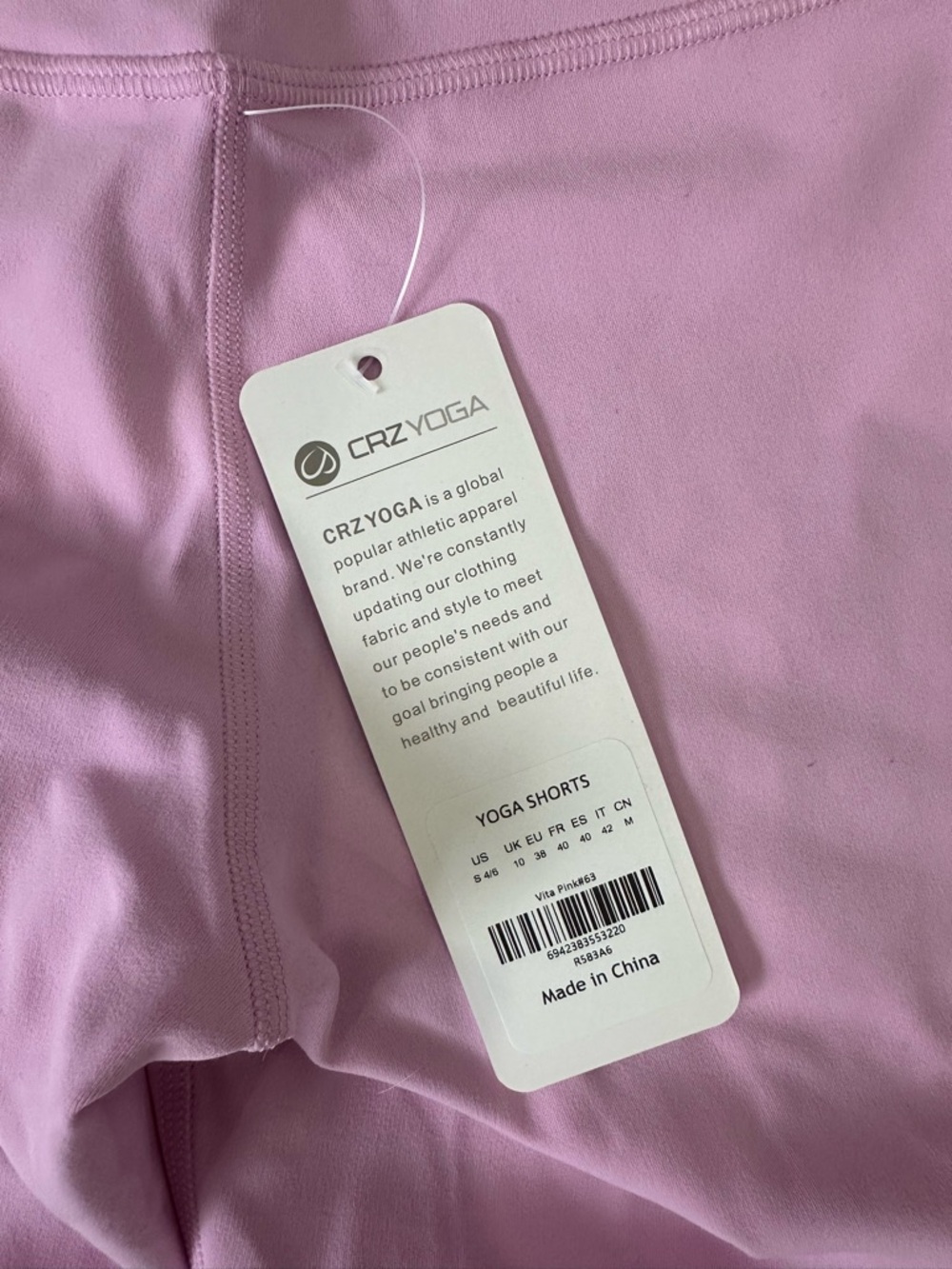 CRZYOGA Pink Yoga Shorts - Soft Light Pink